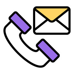 A flat design icon of call message

