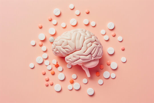 brain with pills