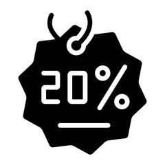 A colored design icon of discount tag

