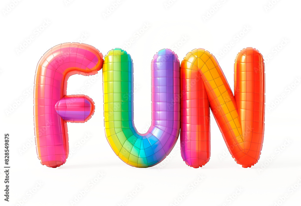 Fototapete ai generated photo with inflatable multicolored letters 