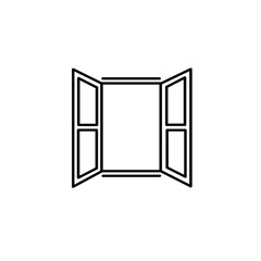 illustration window open room icon on isolate 