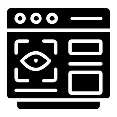 Eye on webpage, icon of web monitoring

