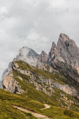 Scenic view of the Seceda Mountains landscape