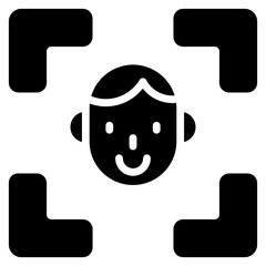 An editable design icon of face recognition

