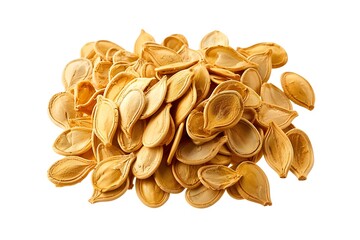 Isolated pumpkin seeds on white background