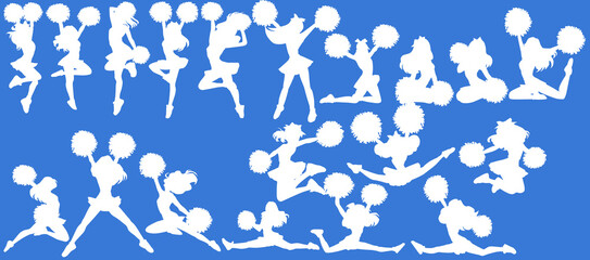 チアリーダーのイラストセット