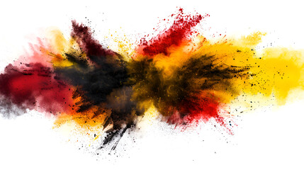 Vector abstract watercolor splashes background.A colorful explosion of paint splatters on a white background. The colors are vibrant and the splatters are scattered all over the image. 