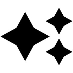 Stars minimalist icon, ai element, ai logo element, y2k, spark, sparkling, four-point stars, Gemini, black vector illustration