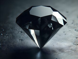  shiny bright transparent black diamond gemstone in an abstract white background