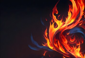 Bright and dynamic fire flames cut out beautiful shining  pic