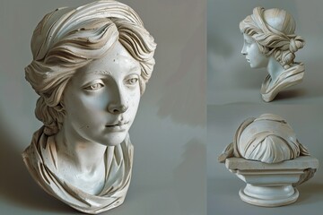 Obraz premium greek girl statues white plaster