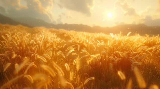 Golden wheat fields under the watchful eyes of the four winds in Anemoi