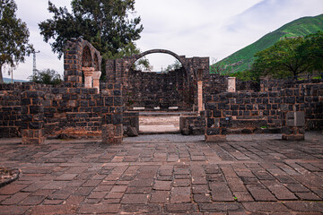 Ruins of Byzantine Monastery at Kursi National Park, Israel