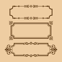 Decorative frames and borders, Set of Decorative vintage frames and borders (B)
