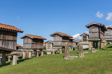 Conjunto de hórreos, A Merca, Orense, Galicia, España