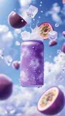 Matte Purple Slimline Drink Can
