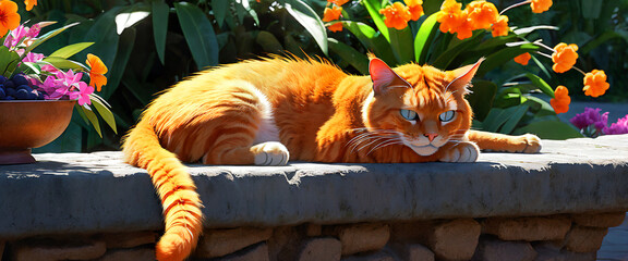 cartoon orange cat 