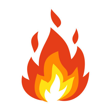 recommend clip art: vector illustration and fire symbol. red isolated on white background