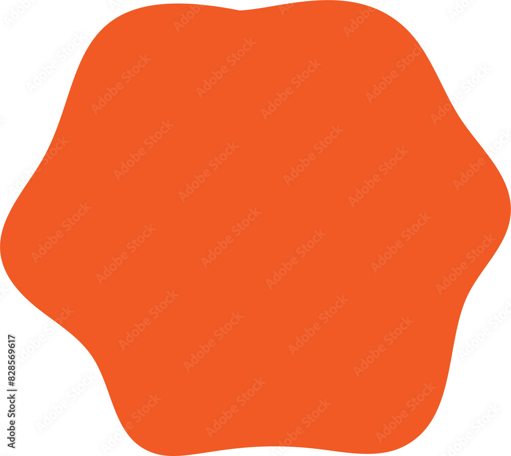 Poster organic flat blob. irregular fluid bubble. abstract liquid hexagon shape. random wavy spot and curvy