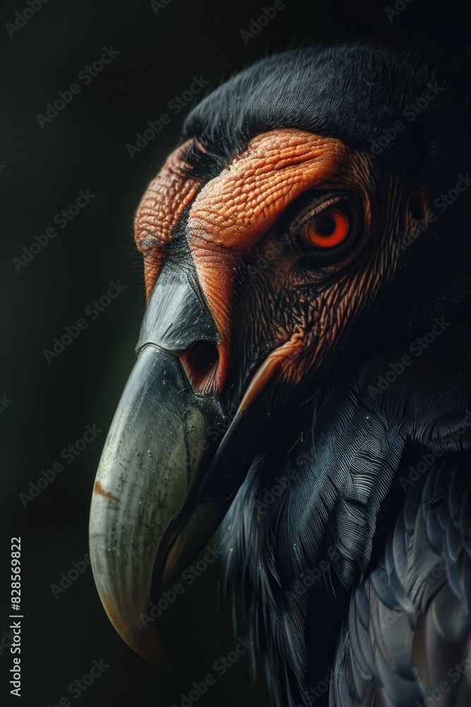 Poster Detailed image of a bird against a dark backdrop. Suitable for various design projects