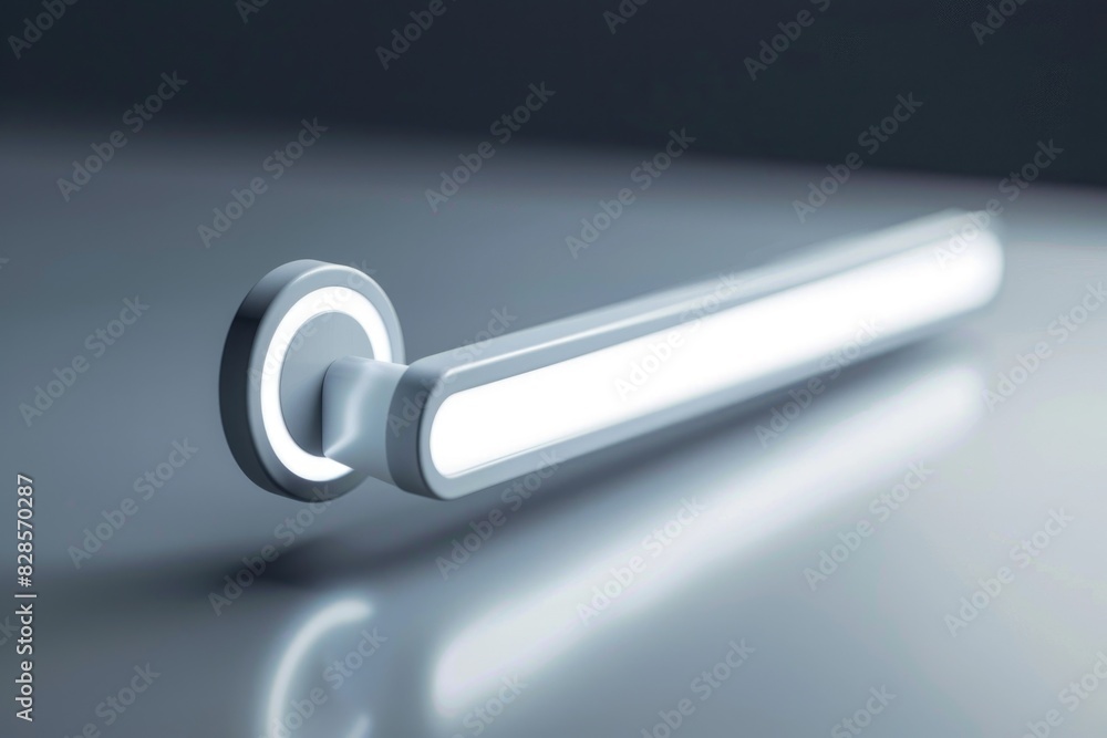 Poster A detailed close-up of a light on a table. Suitable for various design projects