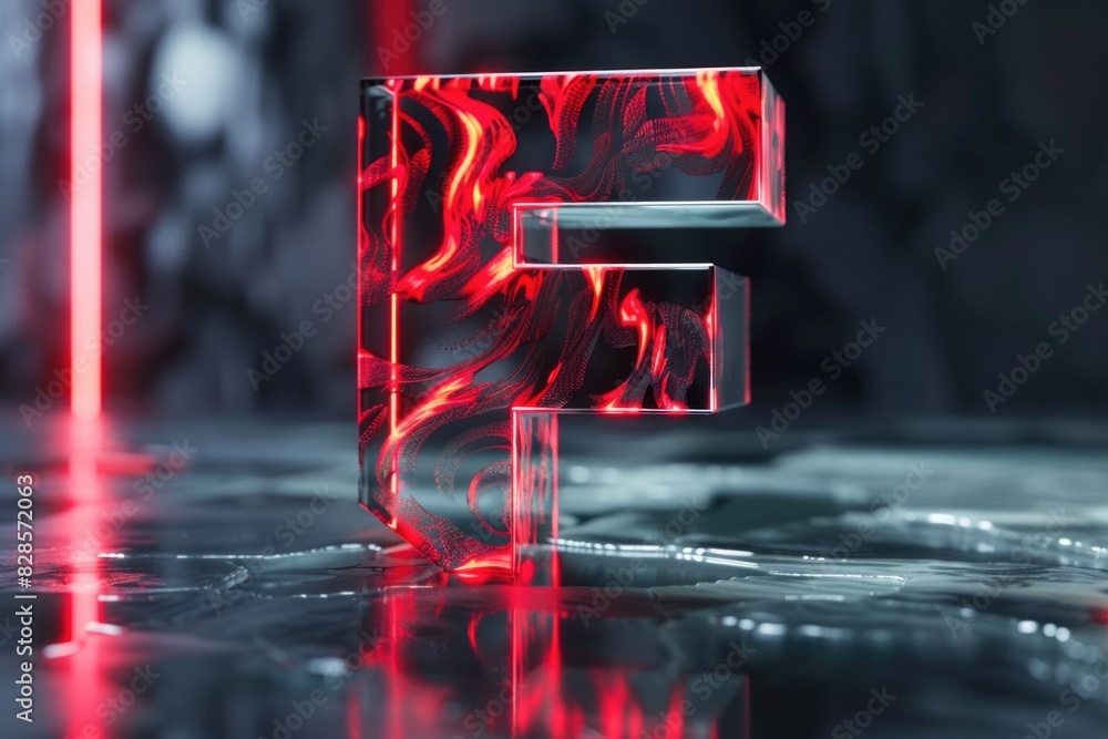 Poster Close up of a red and black object, suitable for various design projects