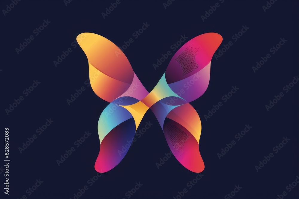 Poster A vibrant butterfly logo against a dark backdrop. Perfect for branding and design projects