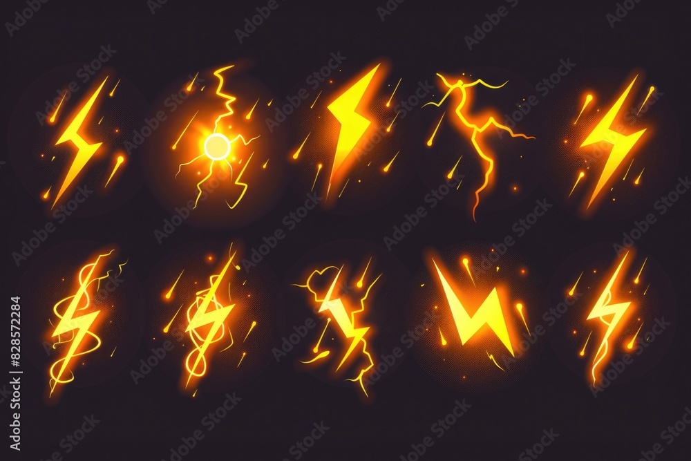 Aufkleber A striking image of lightning effects against a dark backdrop. Perfect for adding a dramatic touch to designs
