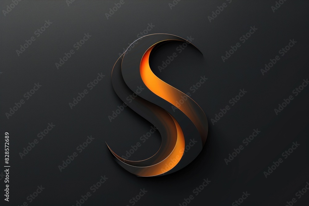 Aufkleber simple black and orange s logo on a dark background. suitable for branding and design projects