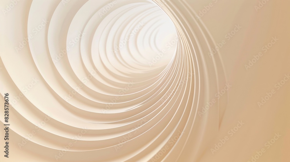Poster a simple white spiral object on a neutral beige background. suitable for various design projects
