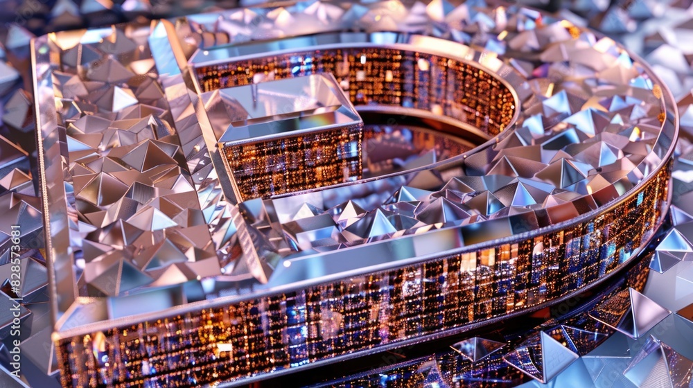 Poster Detailed miniature model of a building made out of mirrors. Ideal for architectural and design concepts