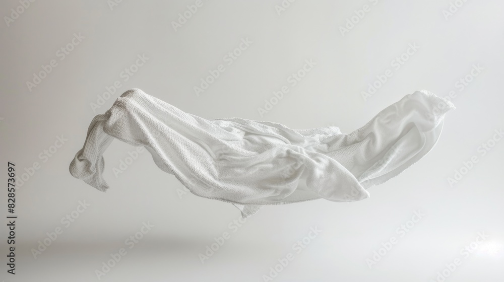 Poster A white cloth floating in mid-air, versatile image for various concepts