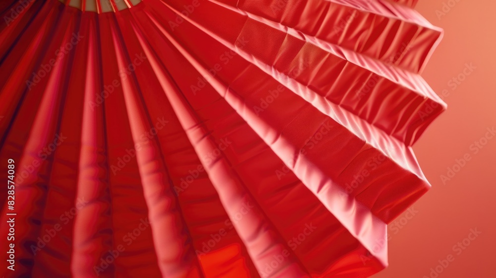 Aufkleber Close up of a red umbrella with a green handle. Perfect for weather or rainy day concepts
