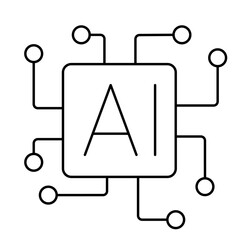 simple linear artificial intelligence icon