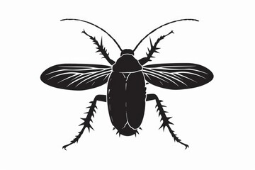 A simple black and white silhouette of a bug. Suitable for educational materials or nature-themed designs