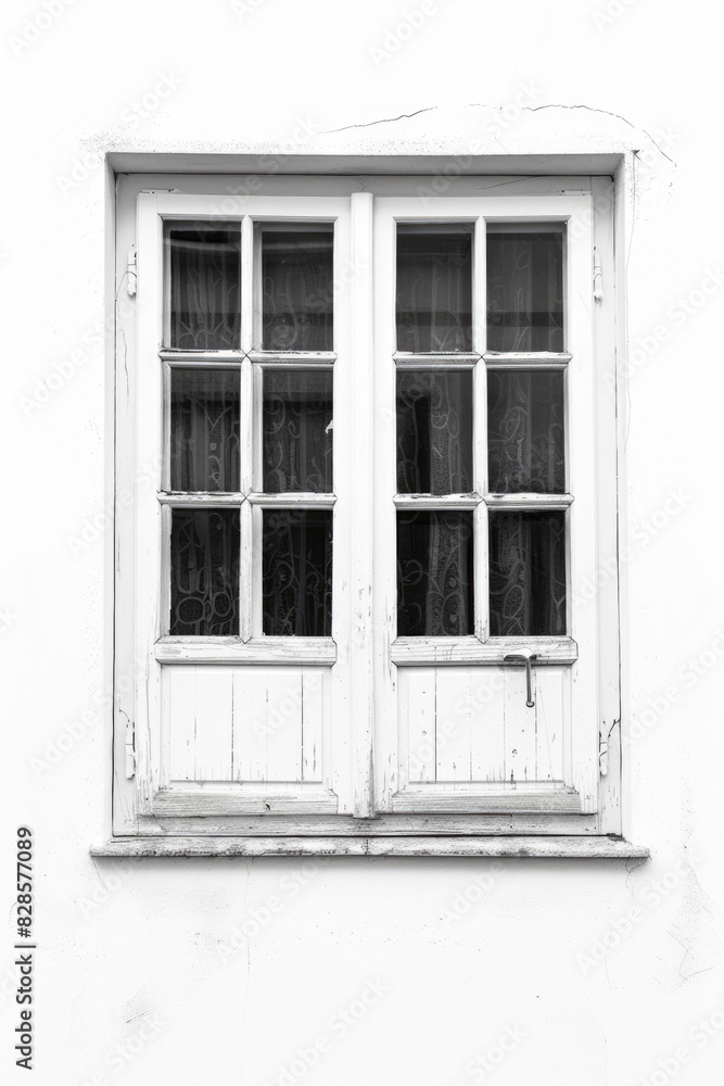 Poster classic black and white photo of a window, suitable for various design projects