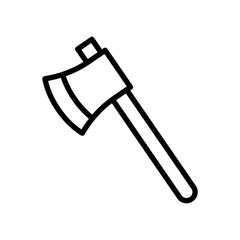 Axe line icon. Camping icon. Camping icon isolated on white background. Transparent background, minimalist symbol. Vector images