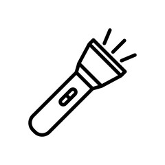 Torch line icon. Camping icon. Camping icon isolated on white background. Transparent background, minimalist symbol. Vector images