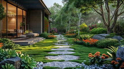 Modern House with Serene Garden