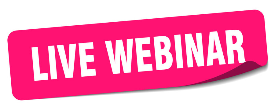 live webinar sticker. live webinar label