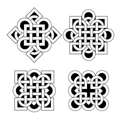 Celtic ornaments northern Irish motif, knots collection