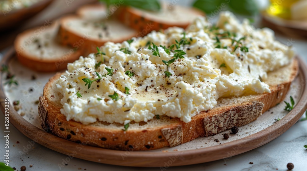 Poster Delicious Breakfast on Toast with Airy Texture Generative AI