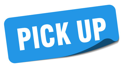 pick up sticker. pick up label