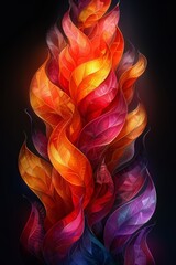 Colorful Abstract Art Piece on Black Background