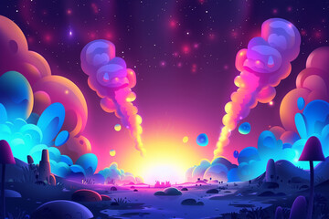 Fototapeta premium game background blast effect cartoon glow effect background