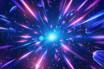 Obraz premium game background blast effect cartoon glow effect background