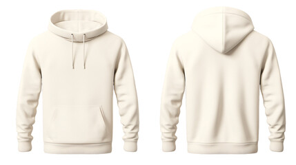 Blank off white hoodie mockup on an isolated background