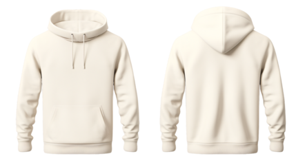Blank off white hoodie mockup on an isolated background