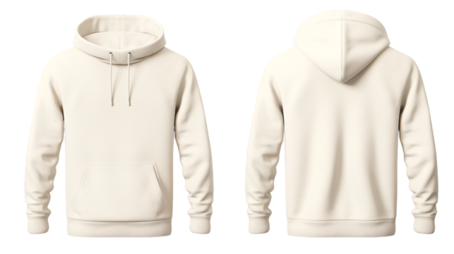 Blank off white hoodie mockup on an isolated background
