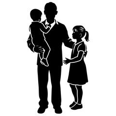 a-silhouette-of-a-father-holding-his-daughter vector silhouette 